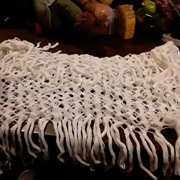 Scarf Accessories - Soft SCARF  WHITE  WITH  SILVER